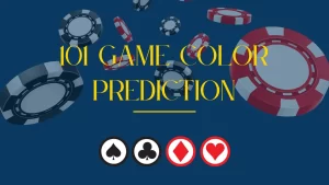 a blue background with casino chips on it and text "101 game login colour prediction"