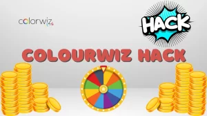 colour roulette, gold coins icon and text "Colourwiz Hack"