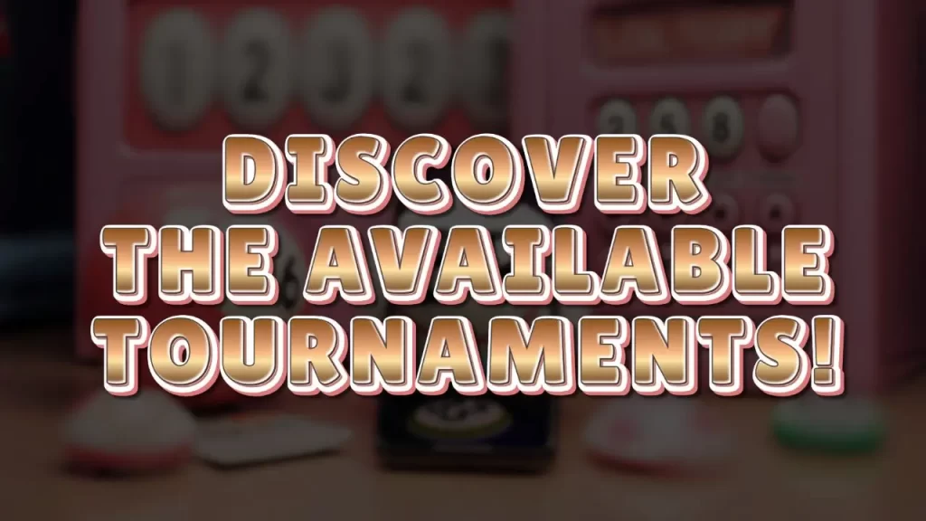 illustration text 'discover the available tournaments'