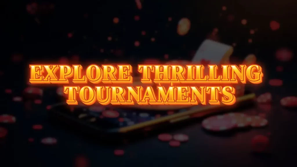 illustration text 'explore thrilling tournaments'